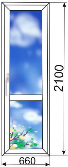 Балконная пластиковая дверь 660*2100
