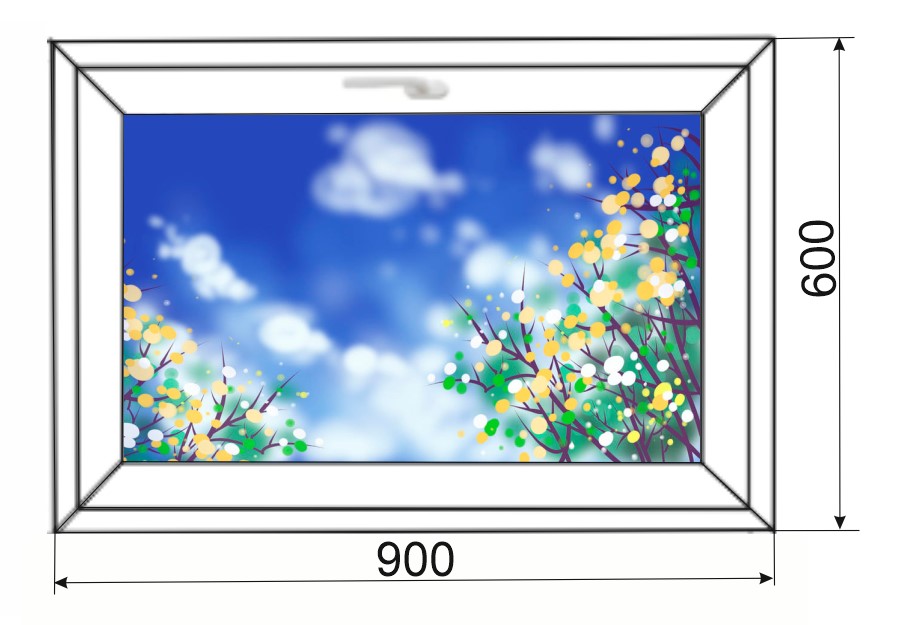 Пластиковое окно 900*600 (фрамуга)